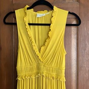 Anthropologie yellow cocktail dress